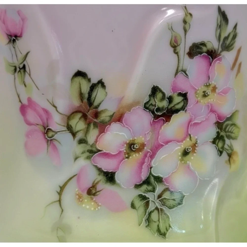 Vintage Victorian Nippon Hand-Painted Porcelain Shaving Mug Cup Floral Gold Rim
